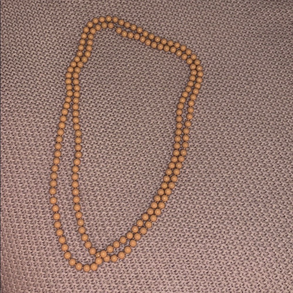 Long bead orange necklace
